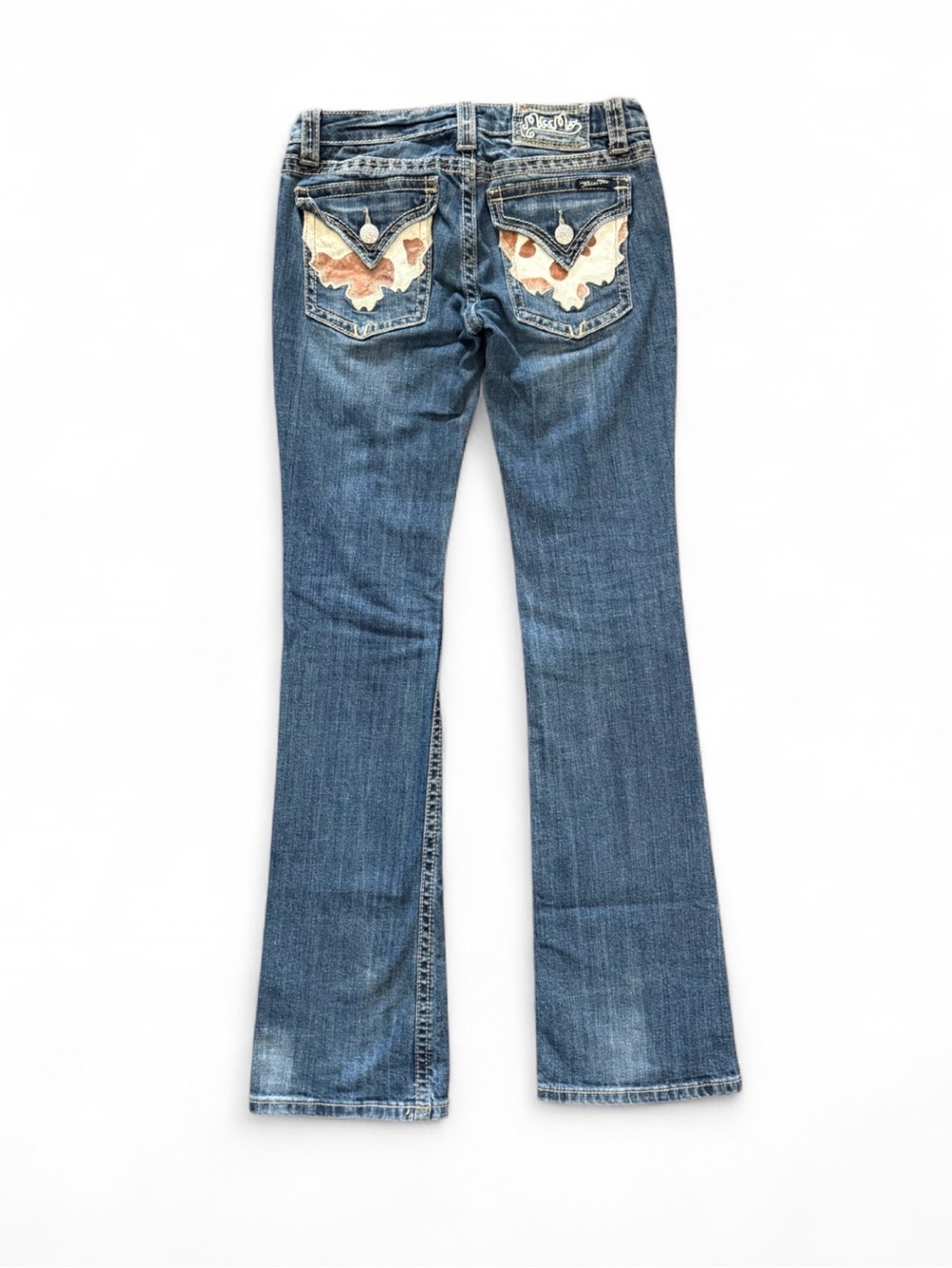 Low rise Miss Me Cowhide Jeans